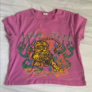 Urban Outfitters Pink Tee with Tiger Graphic